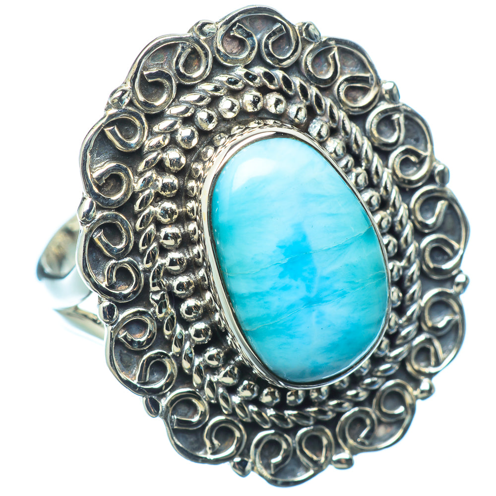 Larimar Rings handcrafted by Ana Silver Co - RING12310