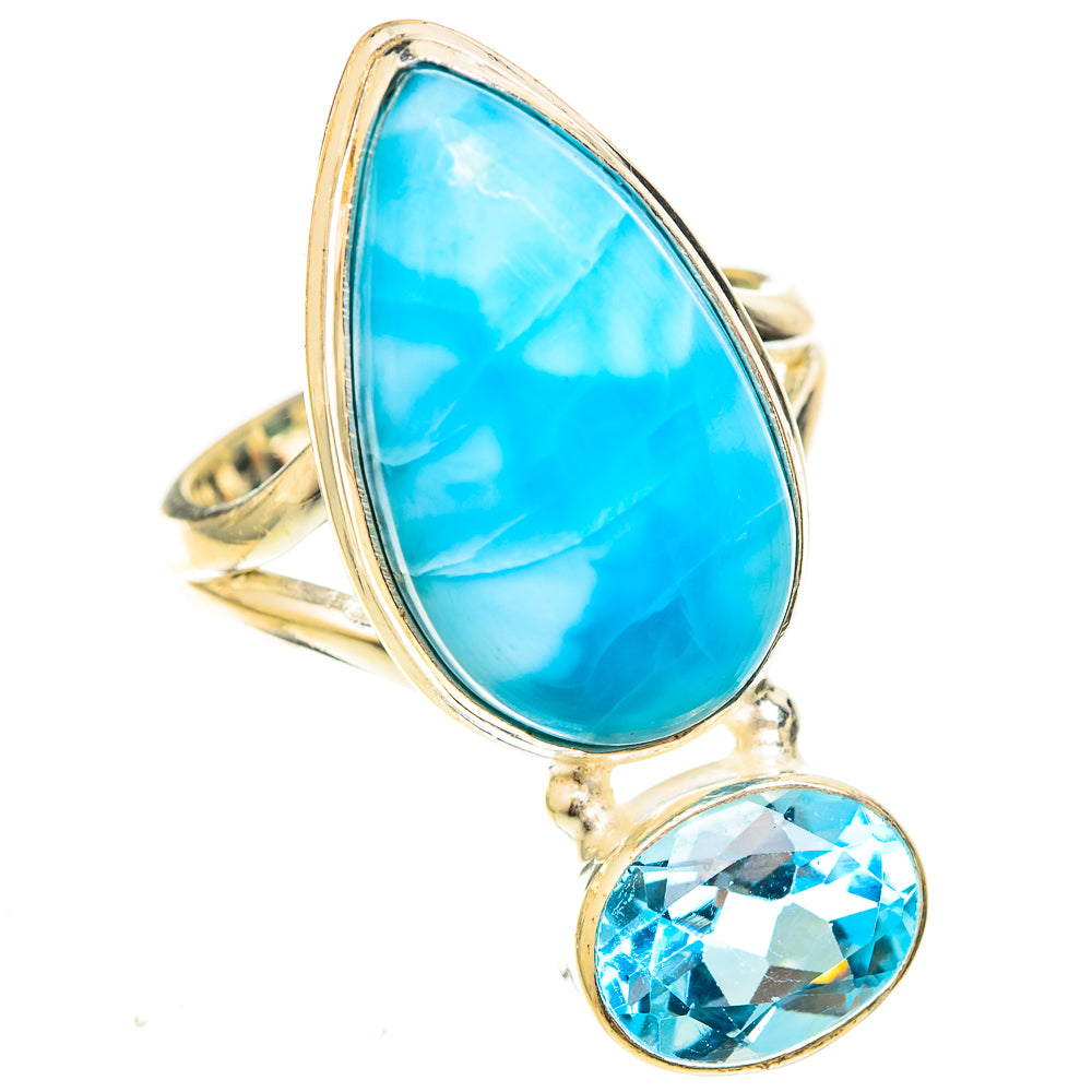 Larimar Rings handcrafted by Ana Silver Co - RING123125 - Photo 2