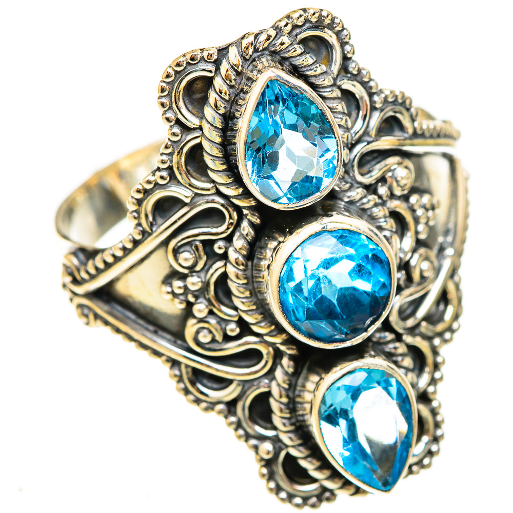 Swiss Blue Topaz Rings handcrafted by Ana Silver Co - RING123127 - Photo 2