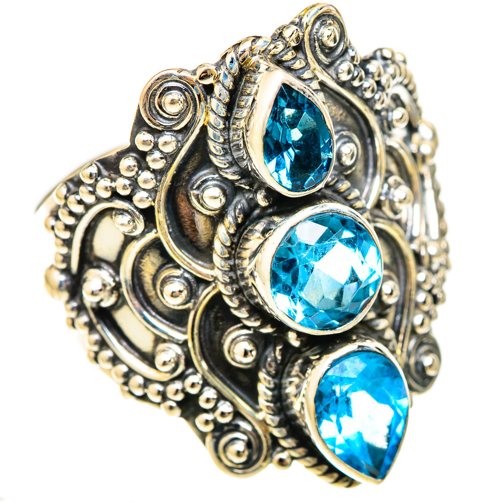 Swiss Blue Topaz Rings handcrafted by Ana Silver Co - RING123138 - Photo 2