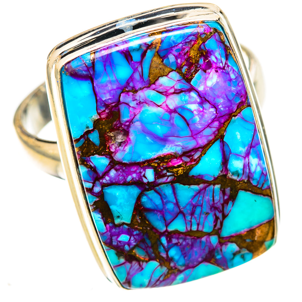 Purple Copper Composite Turquoise Rings handcrafted by Ana Silver Co - RING123145 - Photo 2