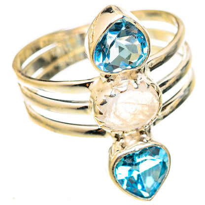 Rainbow Moonstone Rings handcrafted by Ana Silver Co - RING123196 - Photo 2