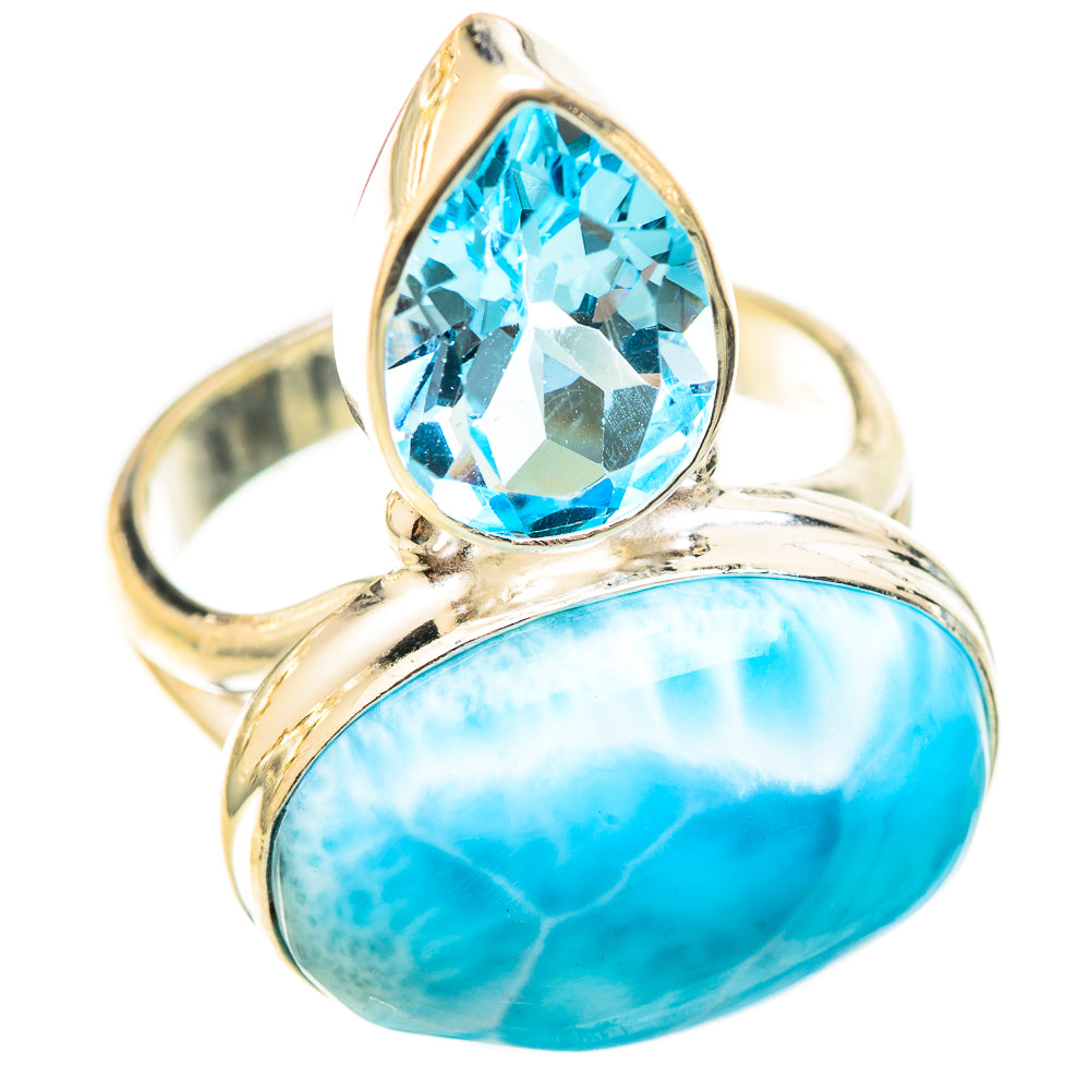 Larimar Rings handcrafted by Ana Silver Co - RING123209 - Photo 2