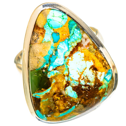 Blue Copper Composite Turquoise Rings handcrafted by Ana Silver Co - RING123228 - Photo 2