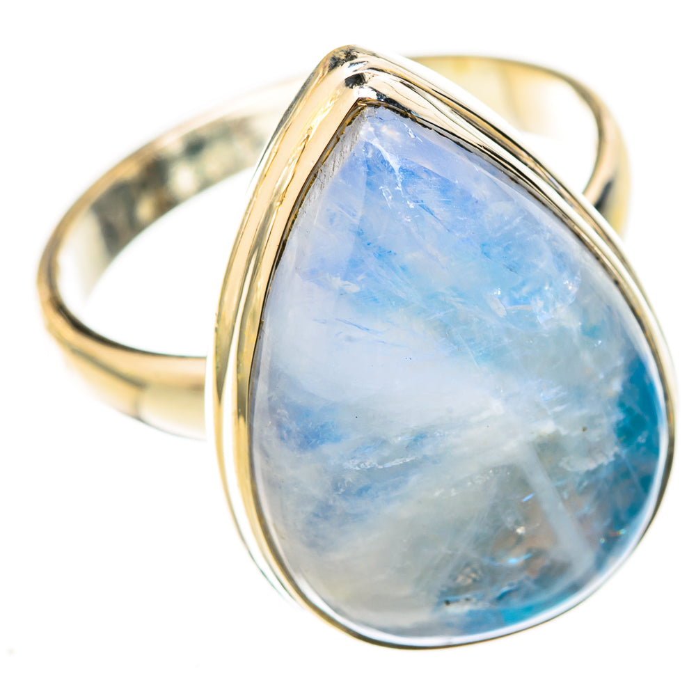 Rainbow Moonstone Rings handcrafted by Ana Silver Co - RING123229 - Photo 2