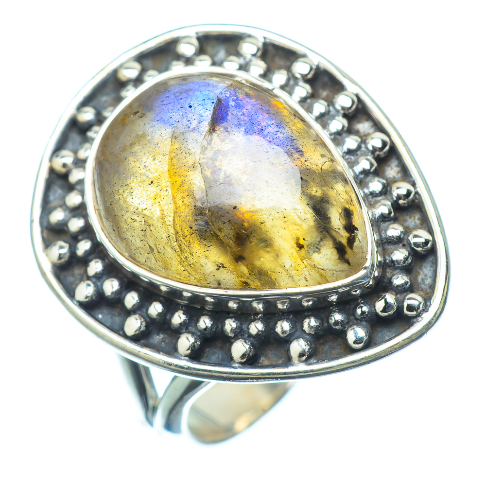 Labradorite Rings handcrafted by Ana Silver Co - RING12323