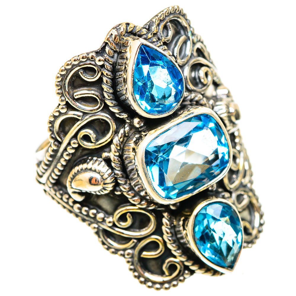 Swiss Blue Topaz Rings handcrafted by Ana Silver Co - RING123244 - Photo 2