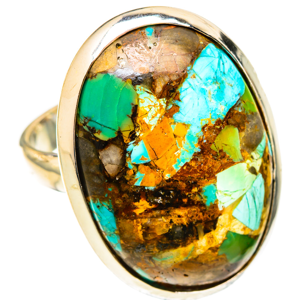 Blue Copper Composite Turquoise Rings handcrafted by Ana Silver Co - RING123246 - Photo 2