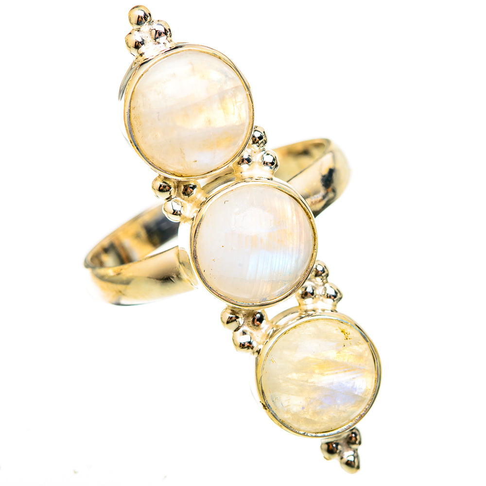Rainbow Moonstone Rings handcrafted by Ana Silver Co - RING123256 - Photo 2