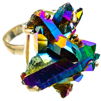 Titanium Sunshine Druzy Rings handcrafted by Ana Silver Co - RING123258 - Photo 2