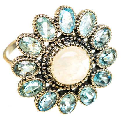 Rainbow Moonstone Rings handcrafted by Ana Silver Co - RING123266 - Photo 2