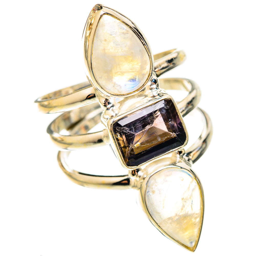 Rainbow Moonstone Rings handcrafted by Ana Silver Co - RING123273 - Photo 2
