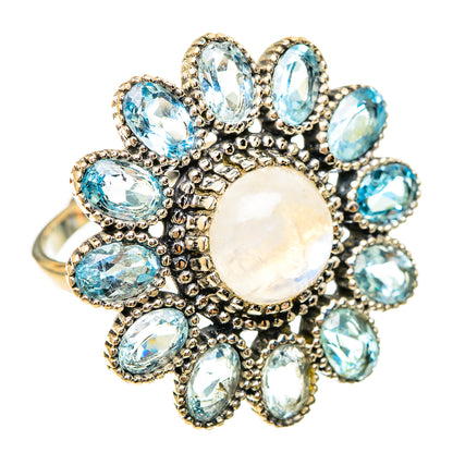 Rainbow Moonstone Rings handcrafted by Ana Silver Co - RING123281 - Photo 2