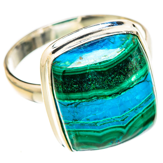 Malachite In Chrysocolla Rings handcrafted by Ana Silver Co - RING123321 - Photo 2