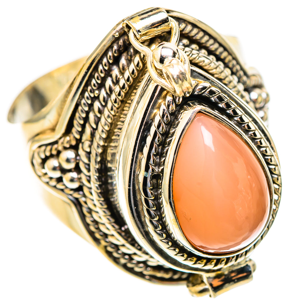 Peach Moonstone Rings handcrafted by Ana Silver Co - RING123355 - Photo 2
