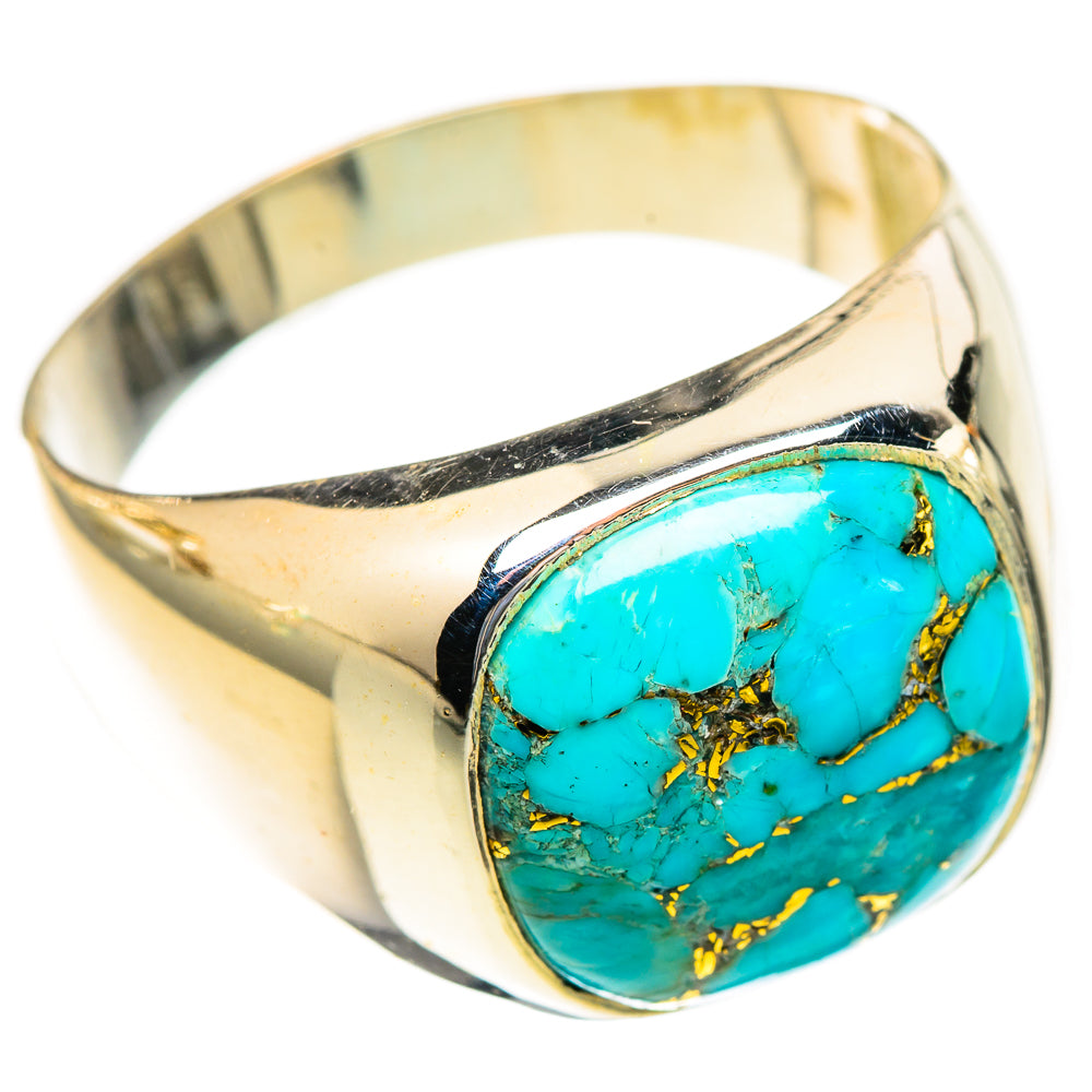 Blue Copper Composite Turquoise Rings handcrafted by Ana Silver Co - RING123385 - Photo 2