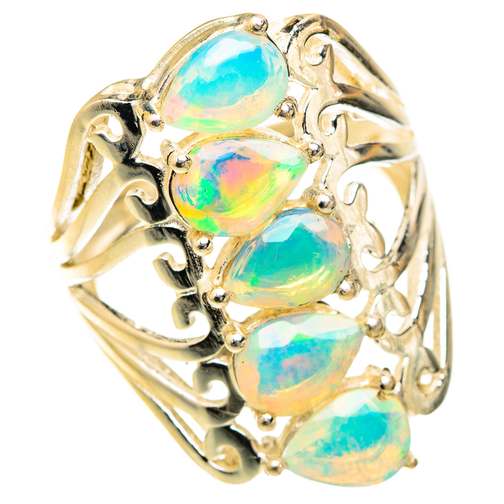 Ethiopian Opal Rings handcrafted by Ana Silver Co - RING123445 - Photo 2