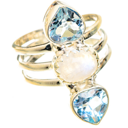 Rainbow Moonstone Rings handcrafted by Ana Silver Co - RING123446 - Photo 2