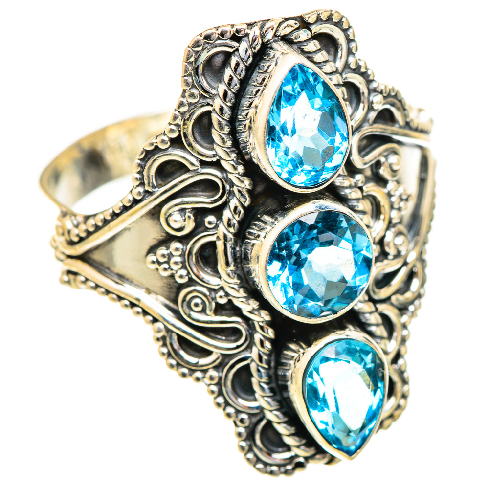 Swiss Blue Topaz Rings handcrafted by Ana Silver Co - RING123454 - Photo 2