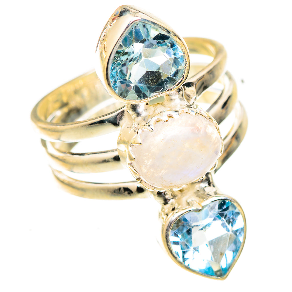 Rainbow Moonstone Rings handcrafted by Ana Silver Co - RING123469 - Photo 2