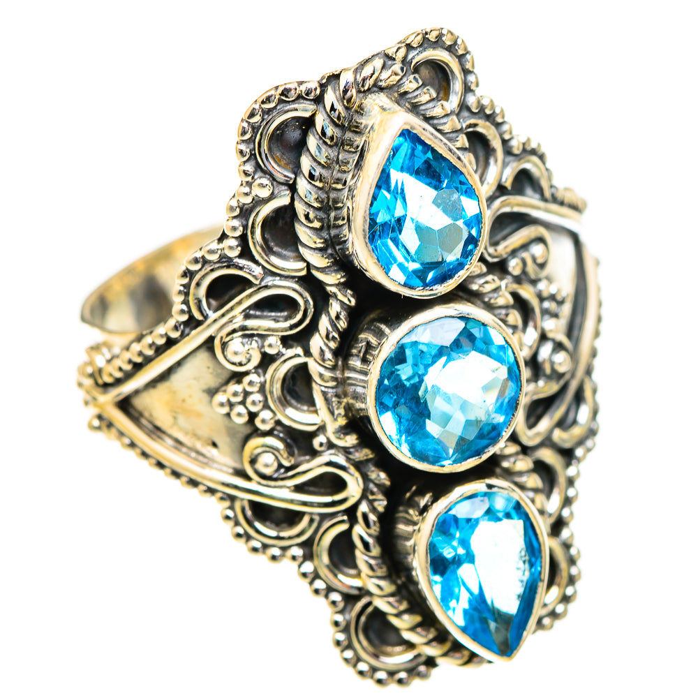 Swiss Blue Topaz Rings handcrafted by Ana Silver Co - RING123472 - Photo 2