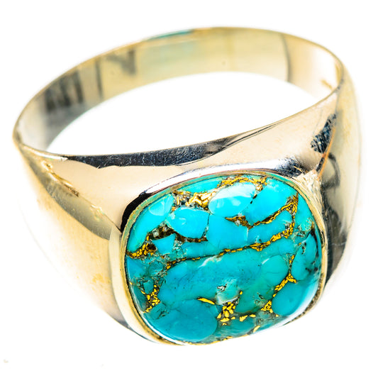 Blue Copper Composite Turquoise Rings handcrafted by Ana Silver Co - RING123475 - Photo 2