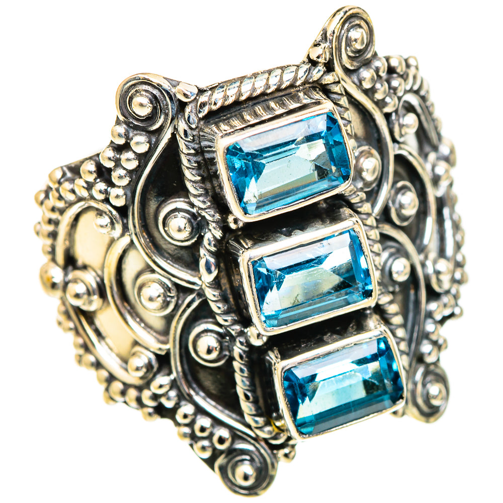 Swiss Blue Topaz Rings handcrafted by Ana Silver Co - RING123479 - Photo 2