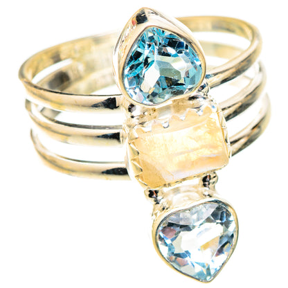 Rainbow Moonstone Rings handcrafted by Ana Silver Co - RING123481 - Photo 2