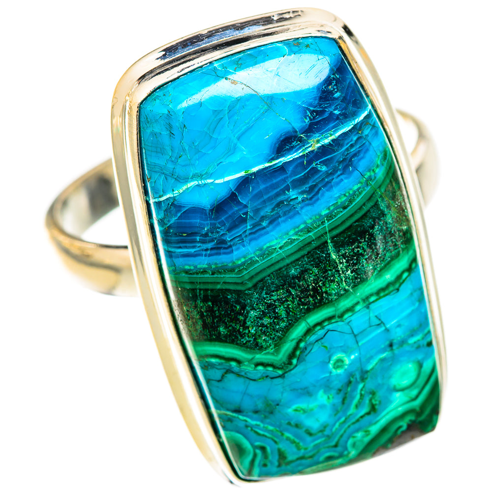Malachite In Chrysocolla Rings handcrafted by Ana Silver Co - RING123487 - Photo 2
