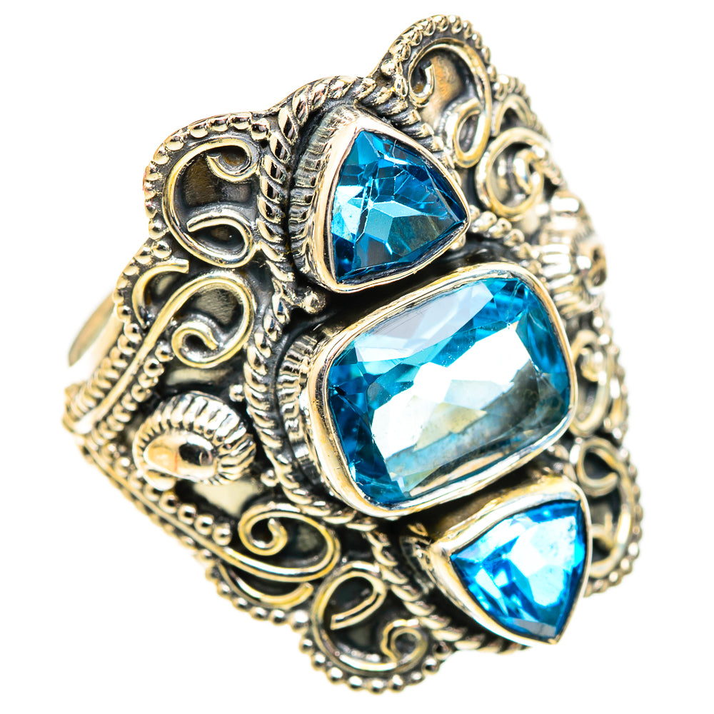 Swiss Blue Topaz Rings handcrafted by Ana Silver Co - RING123488 - Photo 2