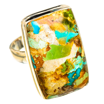 Green Copper Composite Turquoise Rings handcrafted by Ana Silver Co - RING123505 - Photo 2