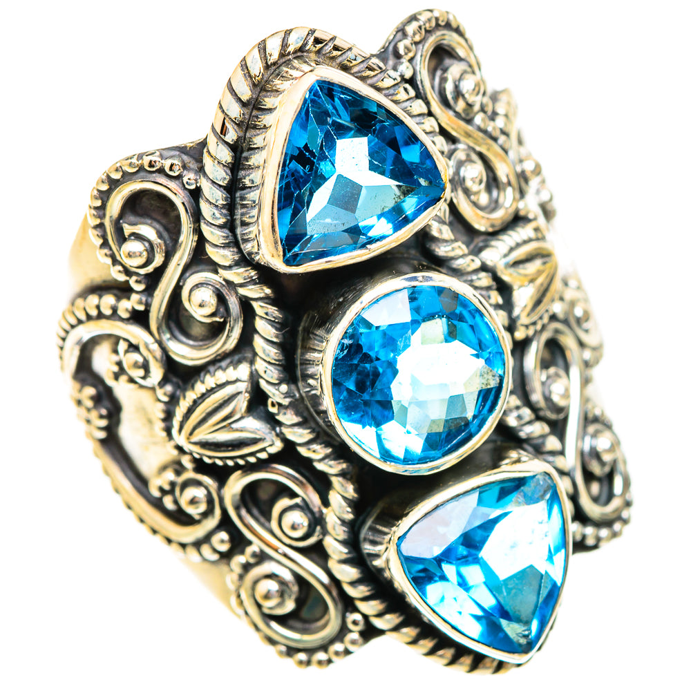 Swiss Blue Topaz Rings handcrafted by Ana Silver Co - RING123508 - Photo 2