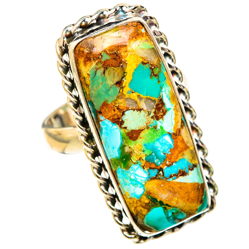 Blue Copper Composite Turquoise Rings handcrafted by Ana Silver Co - RING123534 - Photo 2