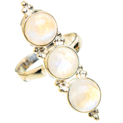 Rainbow Moonstone Rings handcrafted by Ana Silver Co - RING123545 - Photo 2