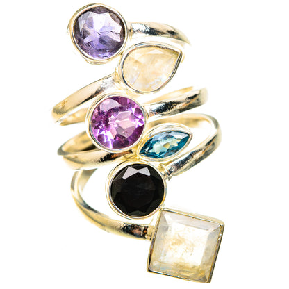 Rainbow Moonstone Rings handcrafted by Ana Silver Co - RING123546 - Photo 2