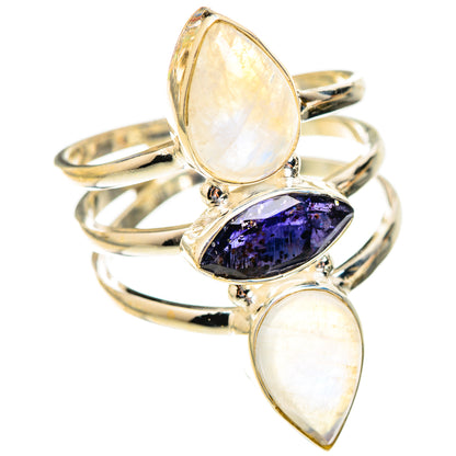 Rainbow Moonstone Rings handcrafted by Ana Silver Co - RING123562 - Photo 2