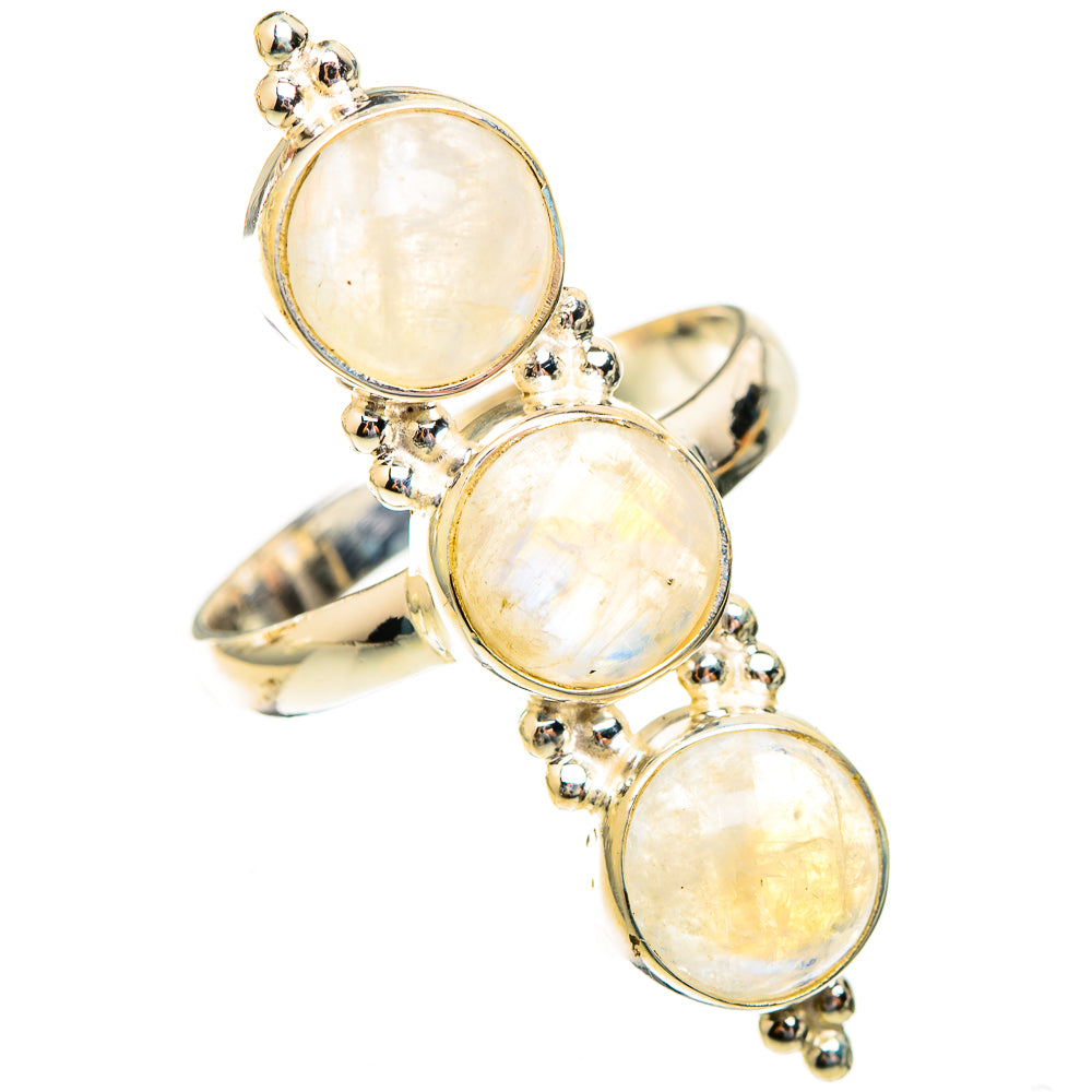 Rainbow Moonstone Rings handcrafted by Ana Silver Co - RING123563 - Photo 2