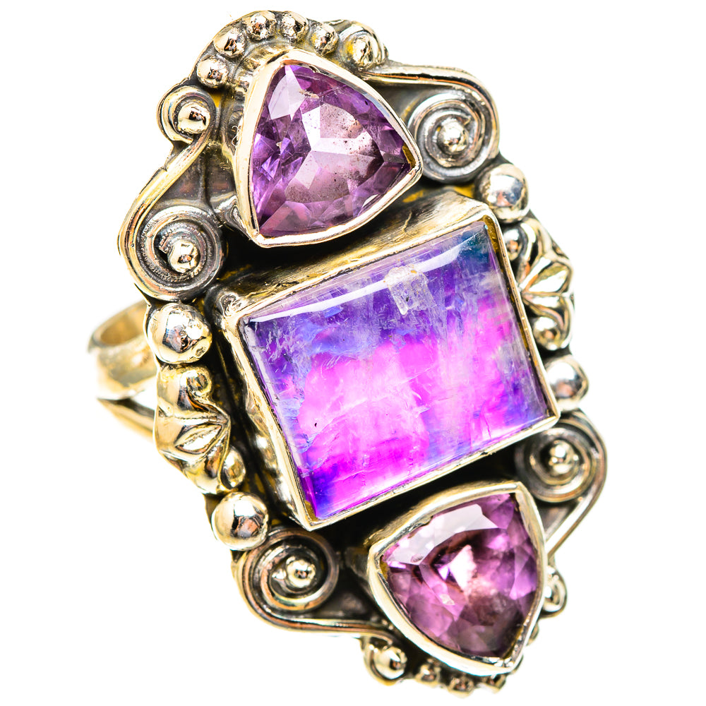 Rainbow Moonstone Rings handcrafted by Ana Silver Co - RING123572 - Photo 2