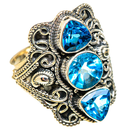 Swiss Blue Topaz Rings handcrafted by Ana Silver Co - RING123578 - Photo 2