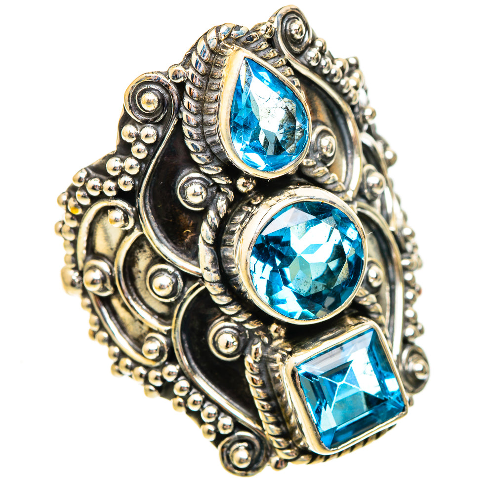 Swiss Blue Topaz Rings handcrafted by Ana Silver Co - RING123583 - Photo 2