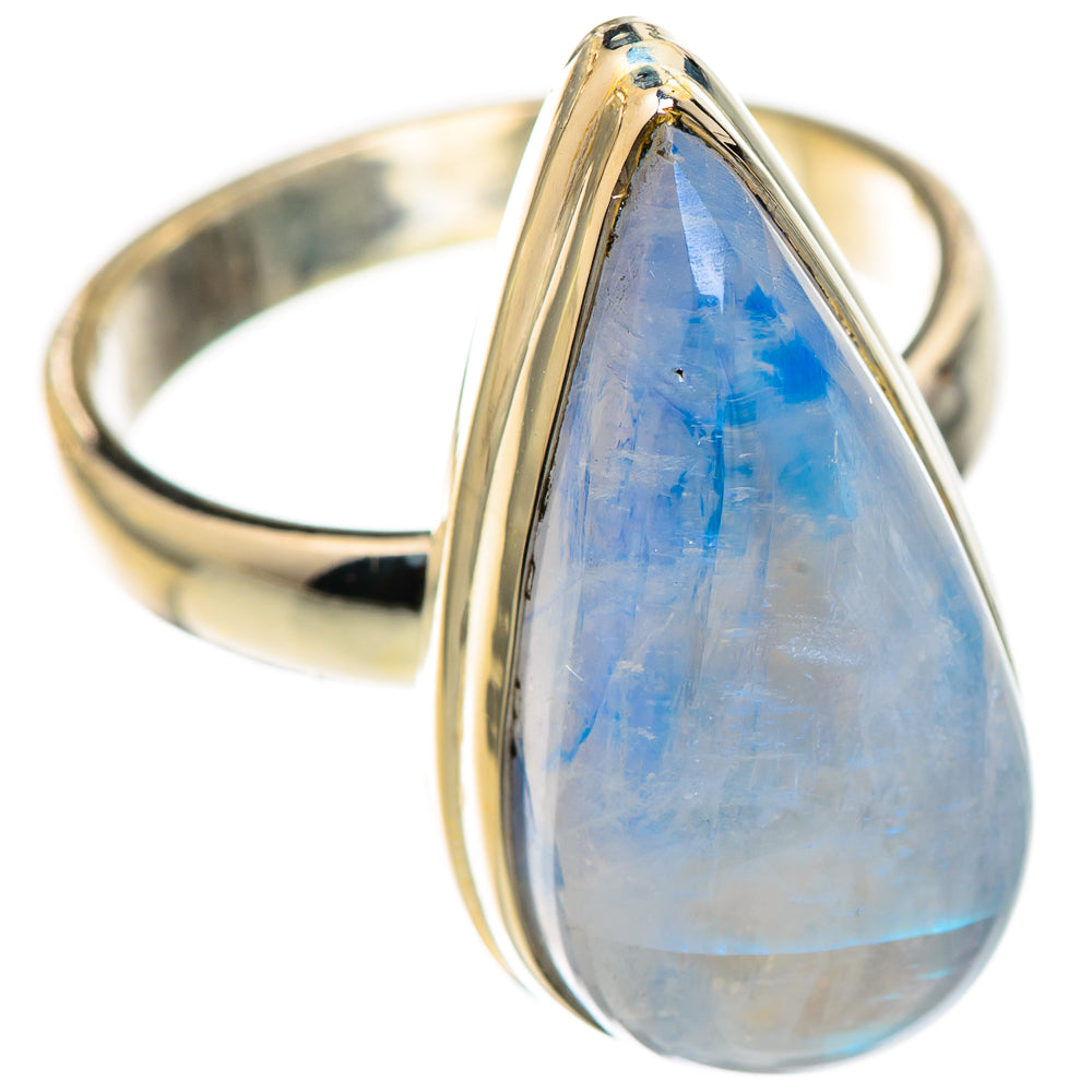 Rainbow Moonstone Rings handcrafted by Ana Silver Co - RING123586 - Photo 2