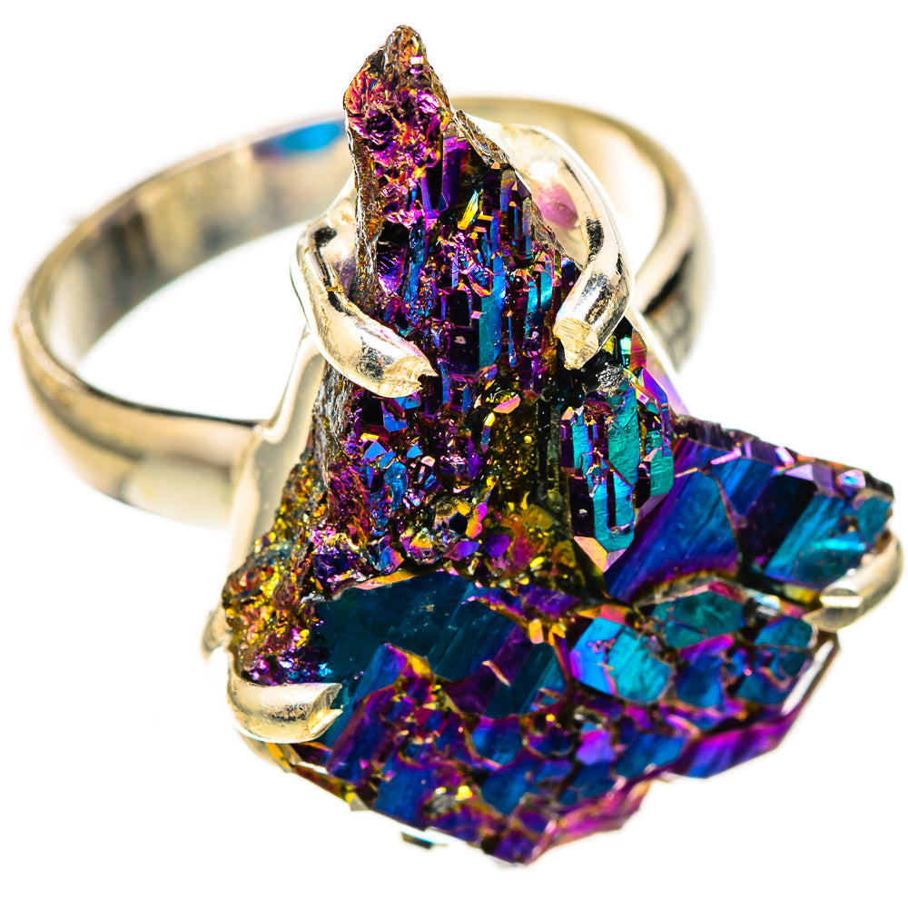 Titanium Sunshine Druzy Rings handcrafted by Ana Silver Co - RING123644 - Photo 2