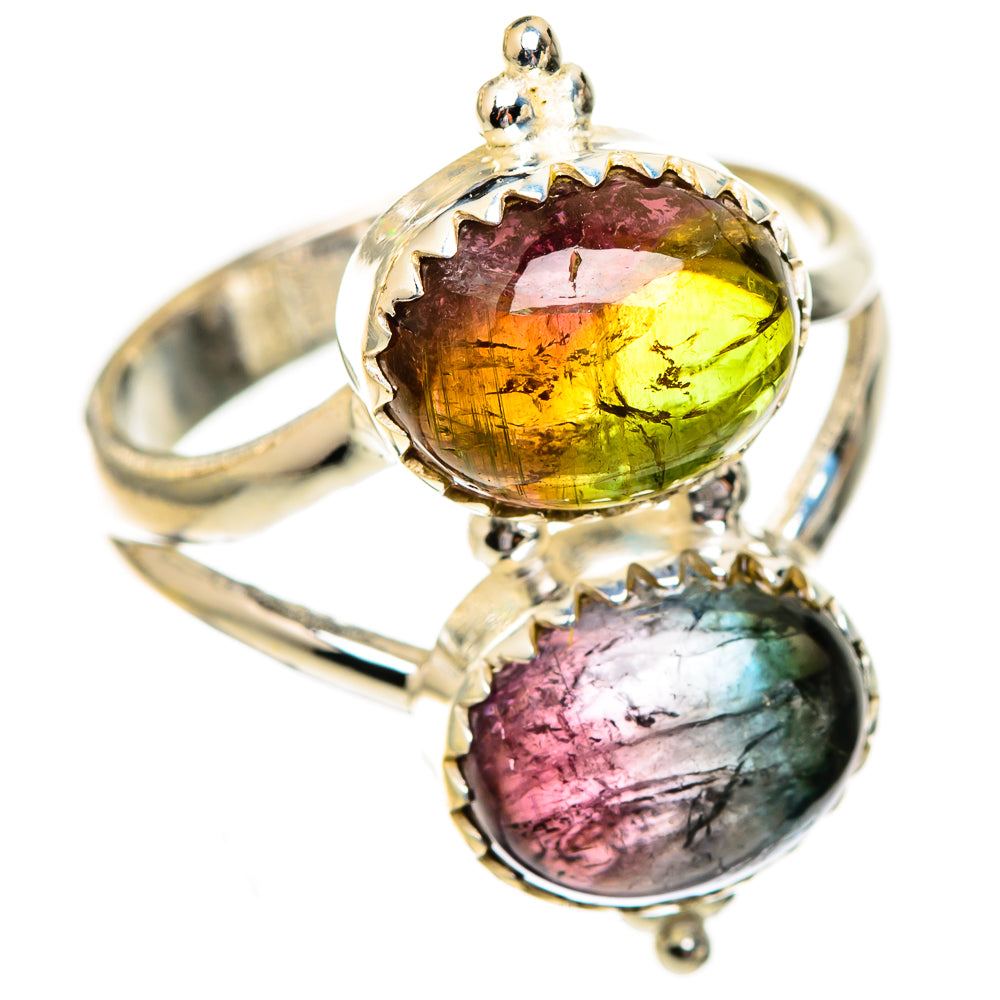 Watermelon Tourmaline Rings handcrafted by Ana Silver Co - RING123664 - Photo 2