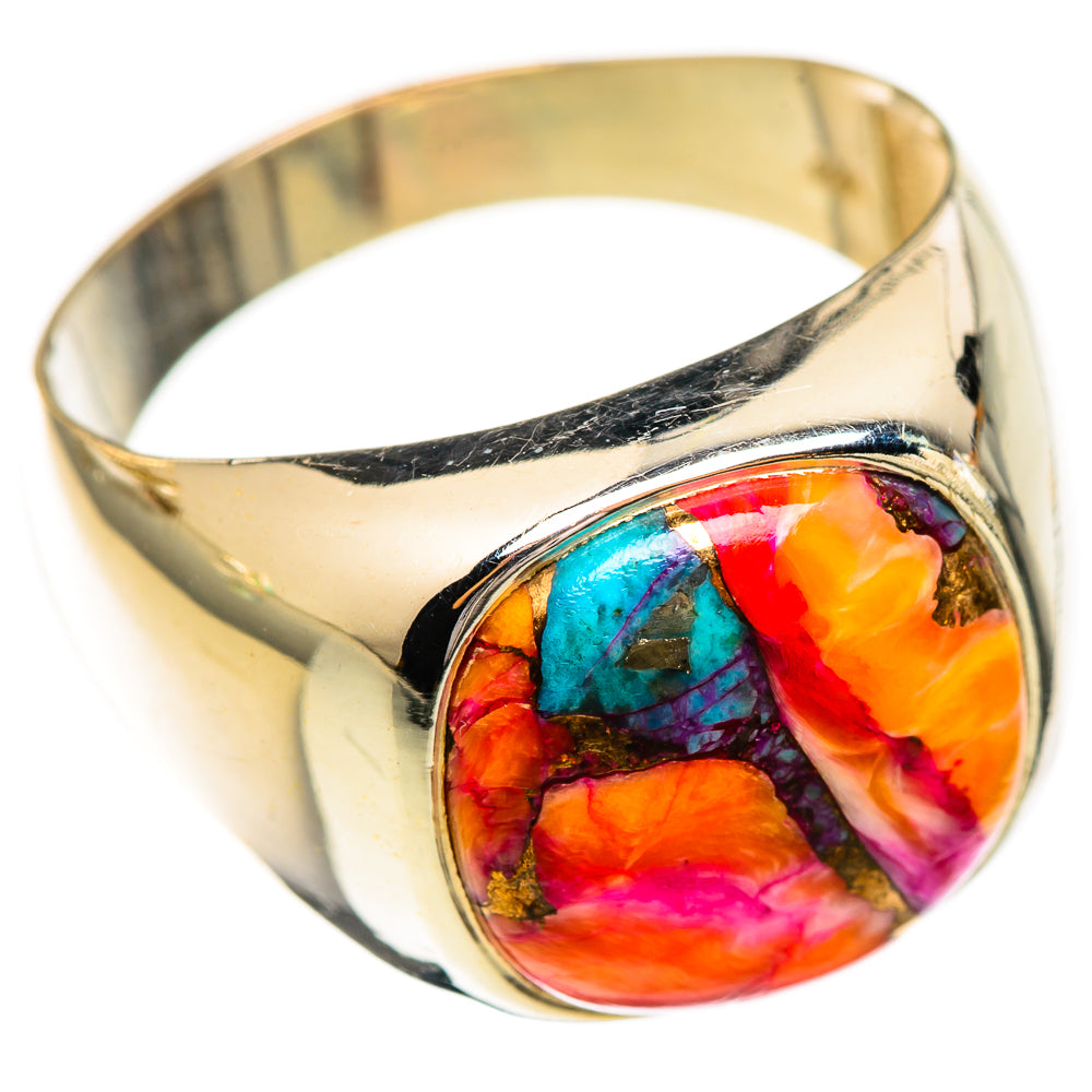 Kingman Pink Dahlia Turquoise Rings handcrafted by Ana Silver Co - RING123666 - Photo 2