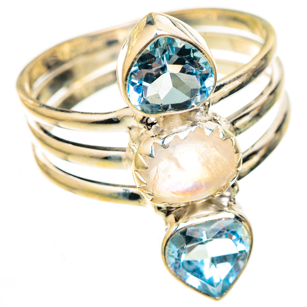 Rainbow Moonstone Rings handcrafted by Ana Silver Co - RING123690 - Photo 2