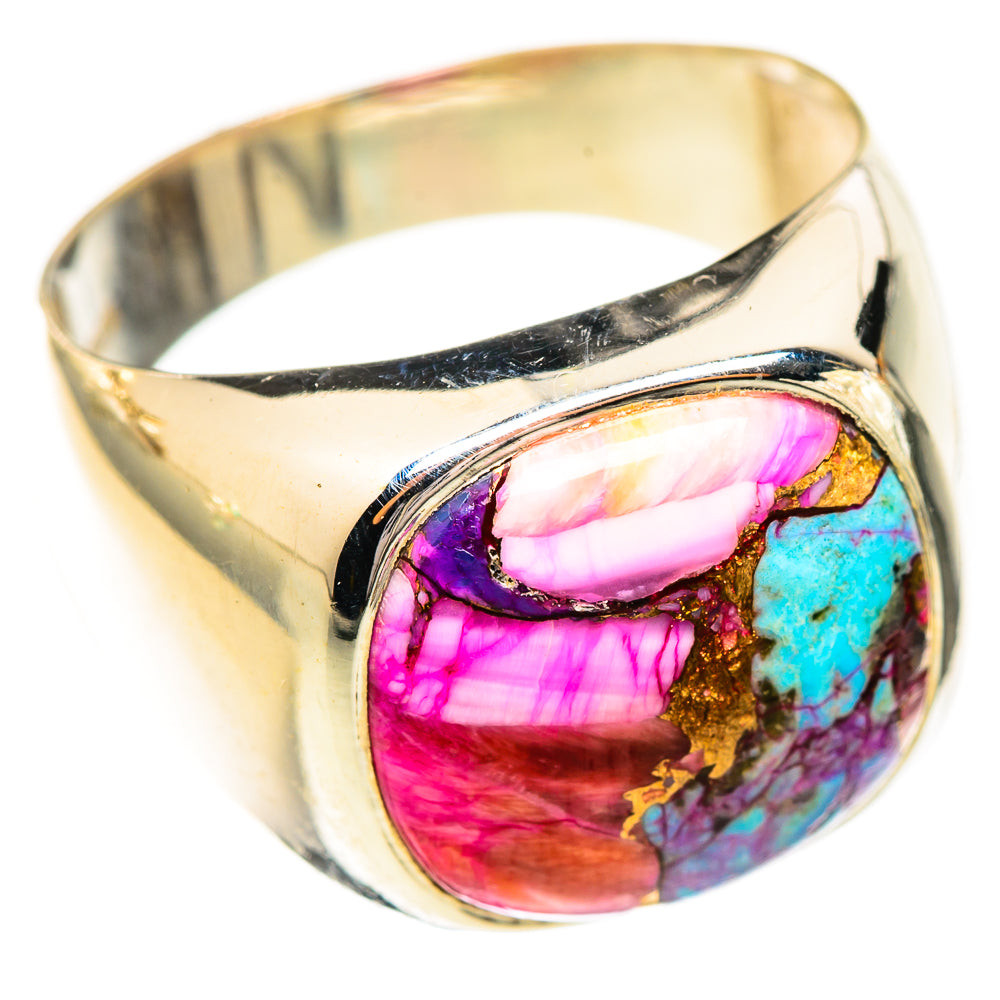 Kingman Pink Dahlia Turquoise Rings handcrafted by Ana Silver Co - RING123699 - Photo 2