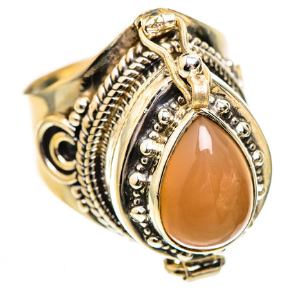 Peach Moonstone Rings handcrafted by Ana Silver Co - RING123750 - Photo 2