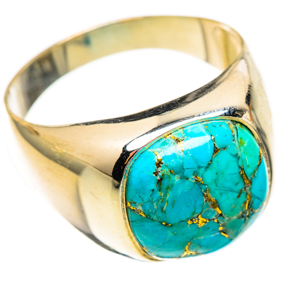 Blue Copper Composite Turquoise Rings handcrafted by Ana Silver Co - RING123756 - Photo 2