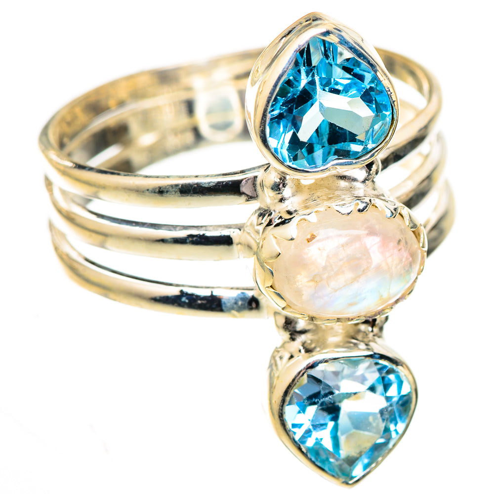 Rainbow Moonstone Rings handcrafted by Ana Silver Co - RING123790 - Photo 2