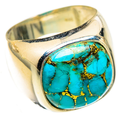 Blue Copper Composite Turquoise Rings handcrafted by Ana Silver Co - RING123796 - Photo 2